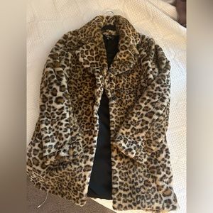 Leopard Print Faux Fur Coat